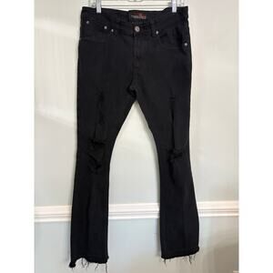 Copper Rivet Black Distressed Straight Jeans